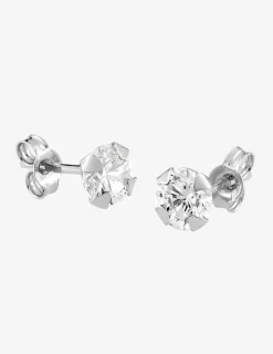 Boucles d'oreilles or blanc 375‰ et oxyde de zirconium SO OR