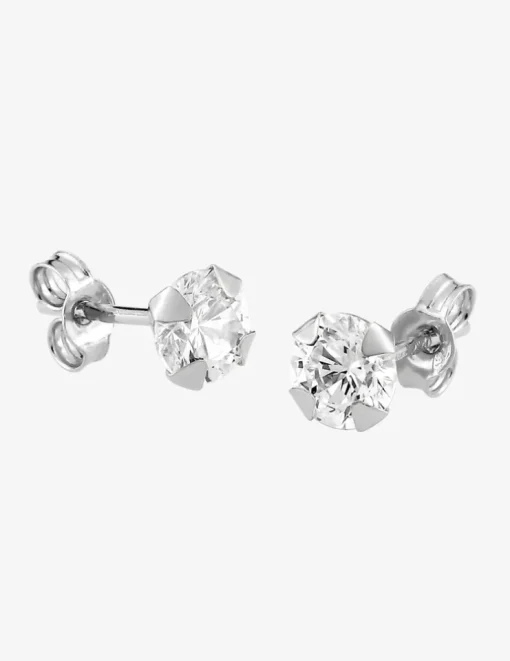 Boucles d'oreilles or blanc 375‰ et oxyde de zirconium SO OR