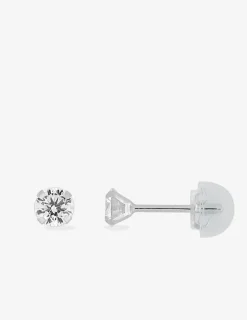 Boucles d'oreilles or blanc 375‰ et oxyde de zirconium SO OR