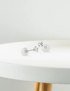 Boucles d'oreilles or blanc 375‰ et oxyde de zirconium SO OR