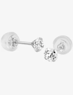 Boucles d'oreilles or blanc 375‰ et oxyde de zirconium SO OR