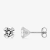 Boucles d'oreilles or blanc 375‰ et oxyde de zirconium SO OR