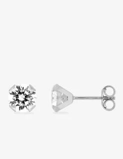 Boucles d'oreilles or blanc 375‰ et oxyde de zirconium SO OR