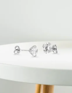 Boucles d'oreilles or blanc 375‰ et oxyde de zirconium SO OR