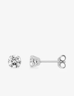 Boucles d'oreilles or blanc 375‰ et oxyde de zirconium SO OR