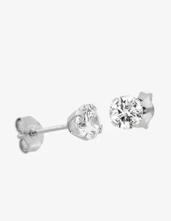 Boucles d'oreilles or blanc 375‰ et oxyde de zirconium SO OR