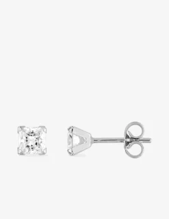 Boucles d'oreilles or blanc 375‰ et oxyde de zirconium SO OR