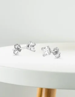 Boucles d'oreilles or blanc 375‰ et oxyde de zirconium SO OR