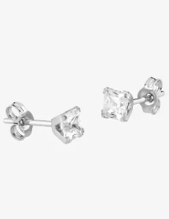Boucles d'oreilles or blanc 375‰ et oxyde de zirconium SO OR