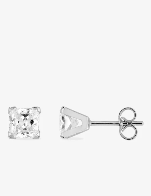 Boucles d'oreilles or blanc 375‰ et oxyde de zirconium SO OR