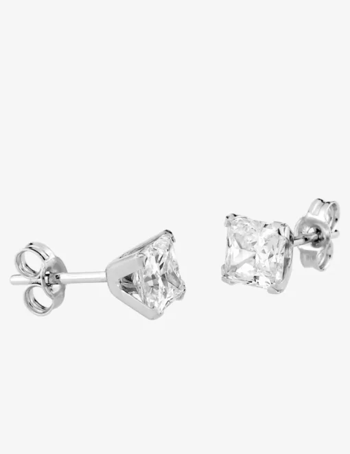 Boucles d'oreilles or blanc 375‰ et oxyde de zirconium SO OR