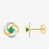 Boucles d'oreilles or jaune 750 ‰, émeraude, rhodium SO OR