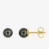 Boucles d'oreilles or jaune 375‰ et perle 5 mm SO OR