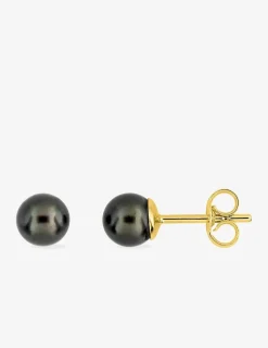 Boucles d'oreilles or jaune 375‰ et perle 5 mm SO OR