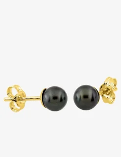 Boucles d'oreilles or jaune 375‰ et perle 5 mm SO OR