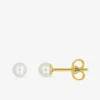 Boucles d'oreilles or jaune 375‰ et perle 3 mm SO OR