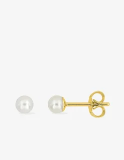 Boucles d'oreilles or jaune 375‰ et perle 3 mm SO OR