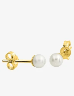 Boucles d'oreilles or jaune 375‰ et perle 3 mm SO OR
