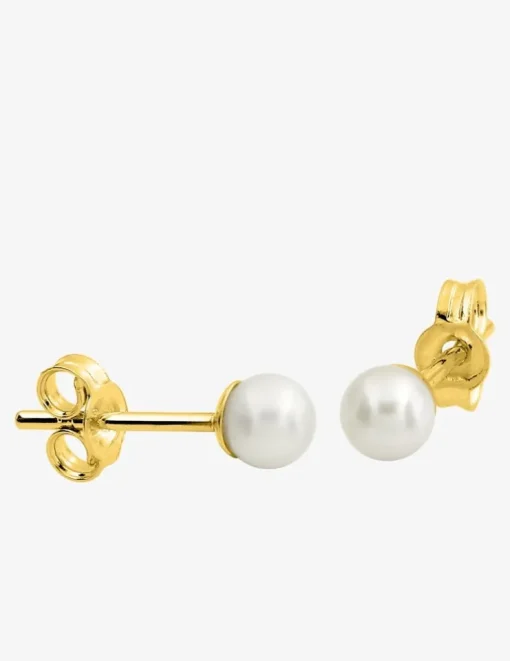 Boucles d'oreilles or jaune 375‰ et perle 3 mm SO OR