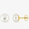 Boucles d'oreilles or jaune 375‰ et perle 8 mm SO OR