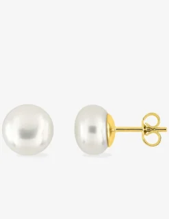 Boucles d'oreilles or jaune 375‰ et perle 8 mm SO OR