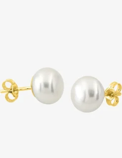 Boucles d'oreilles or jaune 375‰ et perle 8 mm SO OR