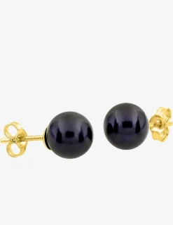 Boucles d'oreilles or jaune 375‰ et perle 7 mm SO OR