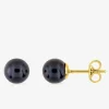 Boucles d'oreilles or jaune 375‰ et perle 6 mm SO OR