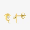 Boucles d'oreilles or jaune 375‰ et oxyde de zirconium SO OR
