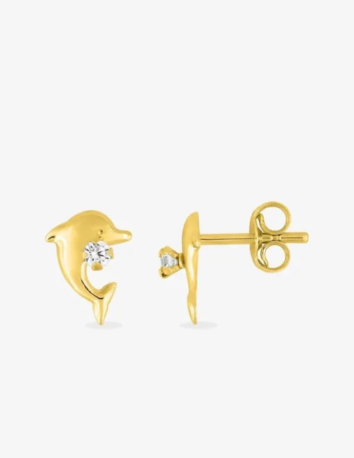 Boucles d'oreilles or jaune 375‰ et oxyde de zirconium SO OR