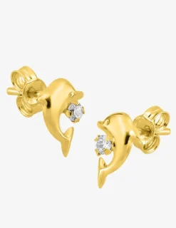 Boucles d'oreilles or jaune 375‰ et oxyde de zirconium SO OR