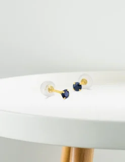 Boucles d'oreilles or jaune 375‰ et saphir SO OR