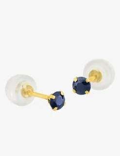Boucles d'oreilles or jaune 375‰ et saphir SO OR