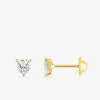 Boucles d'oreilles or jaune 750 ‰ et oxyde de zirconium cœur SO OR