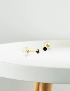 Boucles d'oreilles or jaune 375‰ et saphir SO OR