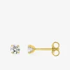 Boucles d'oreilles or jaune 750 ‰, oxyde de zirconium 3,5 mm SO OR