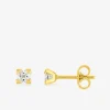 Boucles d'oreilles or jaune 375‰ et oxyde de zirconium SO OR