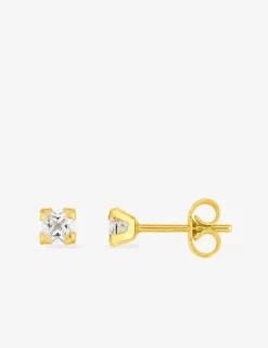 Boucles d'oreilles or jaune 375‰ et oxyde de zirconium SO OR