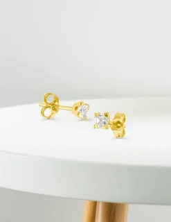 Boucles d'oreilles or jaune 375‰ et oxyde de zirconium SO OR