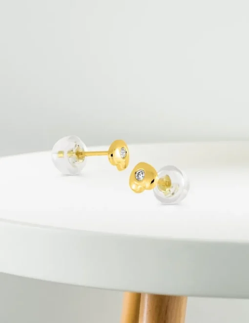 Boucles d'oreilles or jaune 375‰ et oxyde de zirconium SO OR