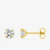Boucles d'oreilles or jaune 750 ‰, oxyde de zirconium 5 mm SO OR