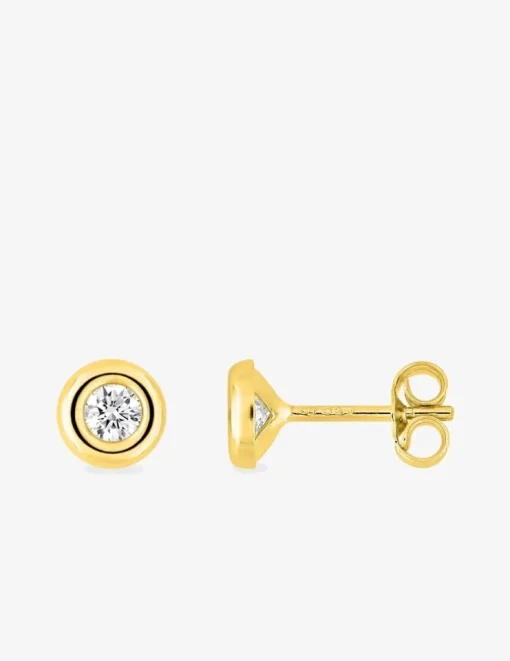 Boucles d'oreilles or jaune 750 ‰, oxyde de zirconium SO OR