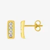 Boucles d'oreilles or jaune 750 ‰ et oxyde de zirconium SO OR