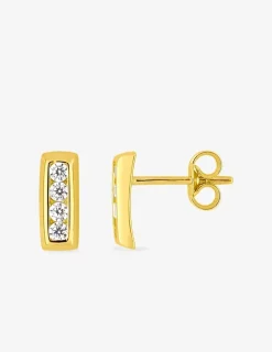 Boucles d'oreilles or jaune 750 ‰ et oxyde de zirconium SO OR