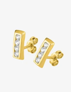 Boucles d'oreilles or jaune 750 ‰ et oxyde de zirconium SO OR