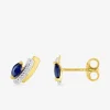 Boucles d'oreilles or jaune 375 ‰, rhodium et saphir SO OR