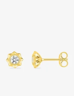 Boucles d'oreilles or jaune 375‰ et oxyde de zirconium SO OR