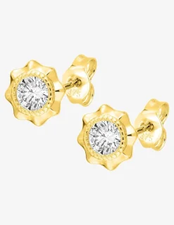 Boucles d'oreilles or jaune 375‰ et oxyde de zirconium SO OR