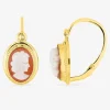Boucles d'oreilles or jaune 750‰ et camée SO OR