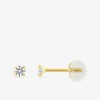 Boucles d'oreilles or jaune 375‰ et oxyde de zirconium SO OR